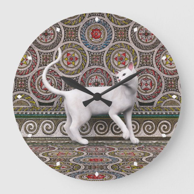 Un gato en el reloj grande del mosaico (Anverso)