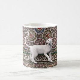 Un gato en la taza de café mosaico