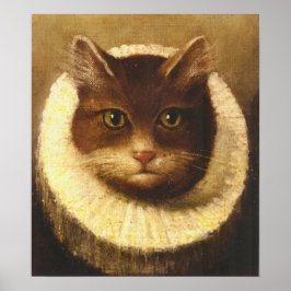Un Gato En Una Cuidada Pintura Vintage De Arte Vic