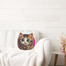 Un gato lindo diseñado para lanzar almohada