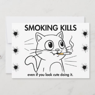 Un gato lindo - Fumar mata el divertido diseño ant