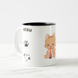 Un gato lindo pincha café tazas - Sip en estilo!