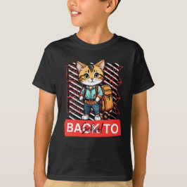 Un gato lindo vuelve a la camiseta de los escolare