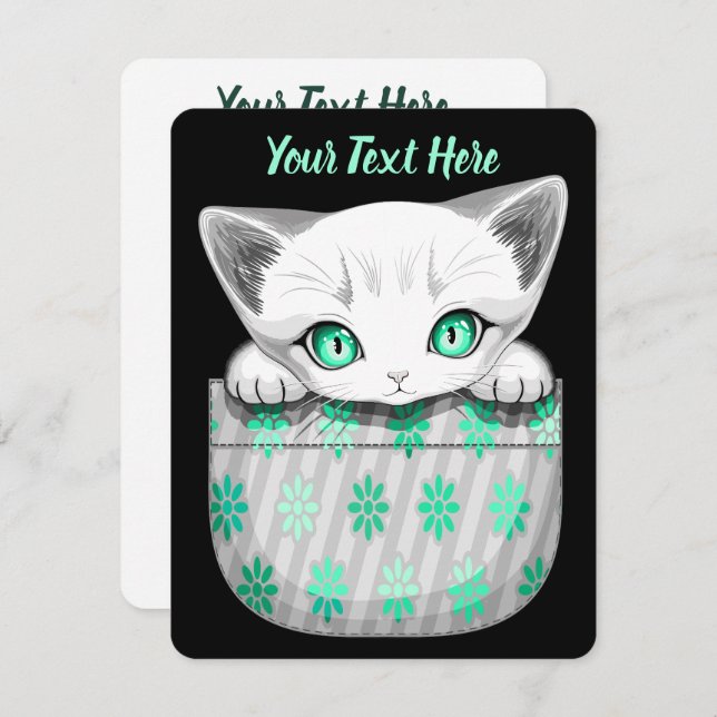 Un gato lindo y juguetón al máximo desde un bolsil (Anverso / Reverso)