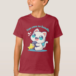 Un gato muy lindo, una camiseta colorida kawaii