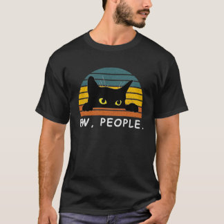 Un gato negro es gracioso, un gato ama la camiseta