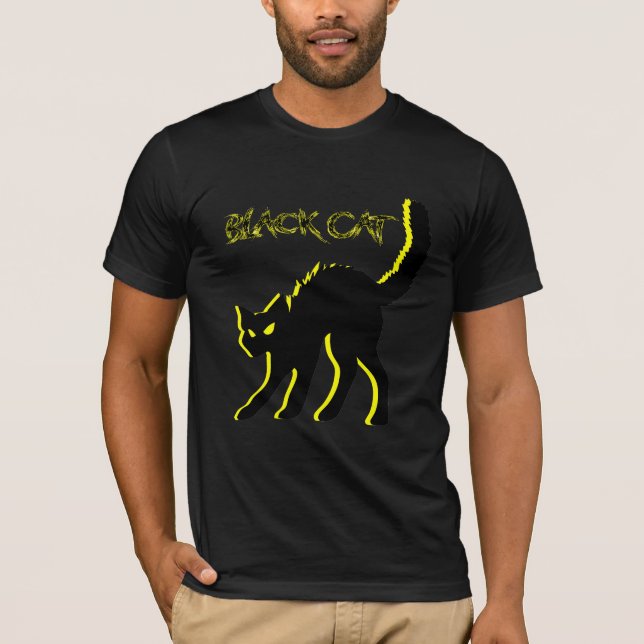 Un gato negro inspiró una camiseta de Halloween (Anverso)