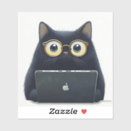 Un gato negro lindo en un Pegatina portátil