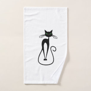 Un gato negro sensacional que pierde los ojos verd