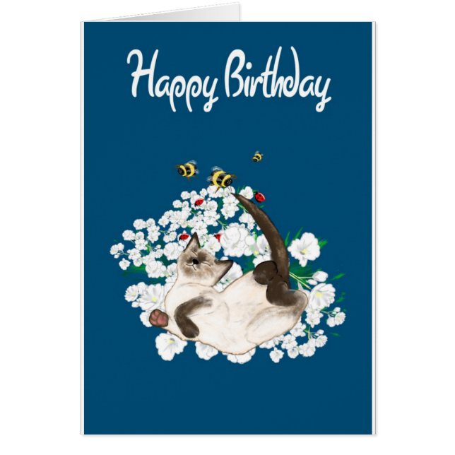 Un gato siamés juguetón (Frente)