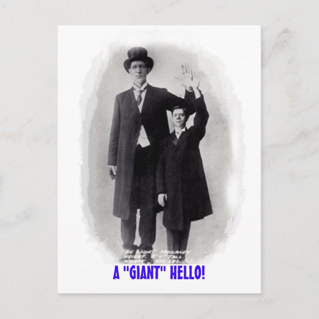 ¡UN "GIGANTE" HOLA!  ¡CARTA POSTAL FINN CIRCUS GIA (Anverso)