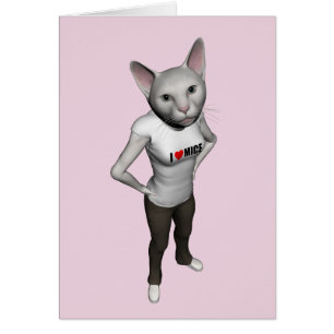 Un gracioso gato blanco siamés ama a los ratones