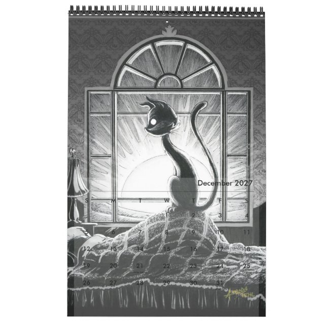 Un gran calendario del año de Boo Kitty (Dec 2027)
