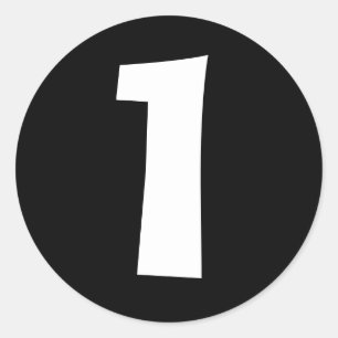 Un gran número negro redondo Pegatinas de Janz