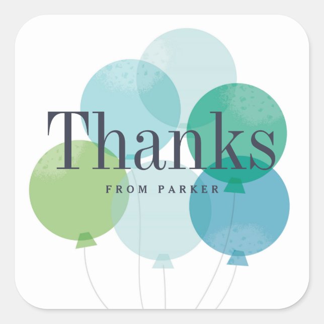 Un grupo de globos modernos gracias pegatina (Anverso)