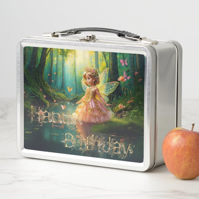 Un hada mágica en un estanque Feliz cumpleaños (In situ)