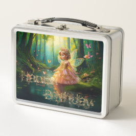 Un hada mágica en un estanque Feliz cumpleaños