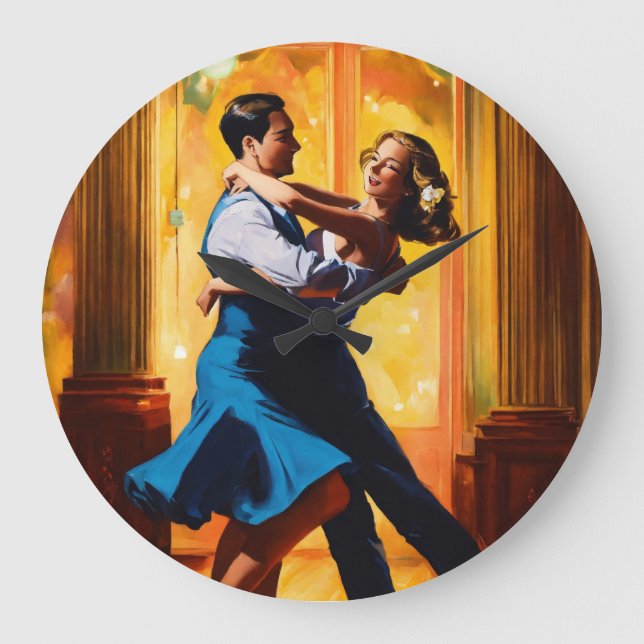Un hermoso reloj de pared de baile de pareja podrí (Anverso)