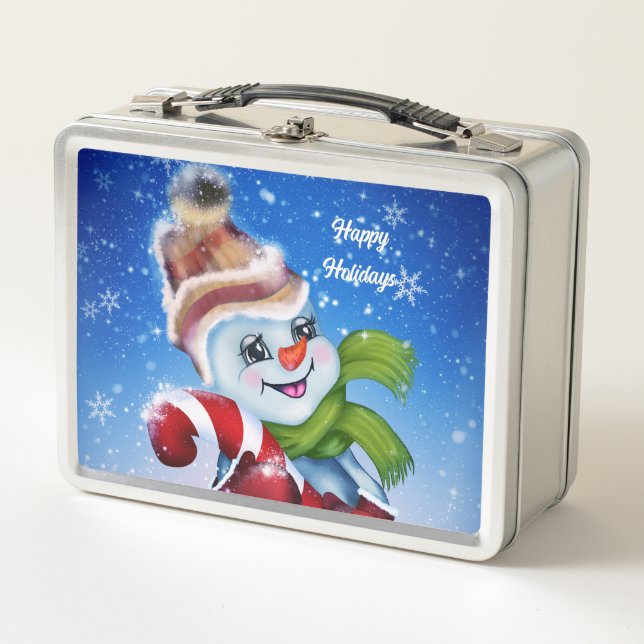 Un hombre de nieve festivo (Anverso)