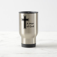 Un hombre de taza inoxidable del viaje de dios