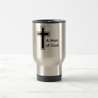 Un hombre de taza inoxidable del viaje de dios