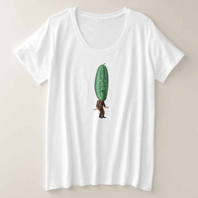 Un hombre gracioso Big Green Pickle Head Brown Sui (Anverso del diseño)