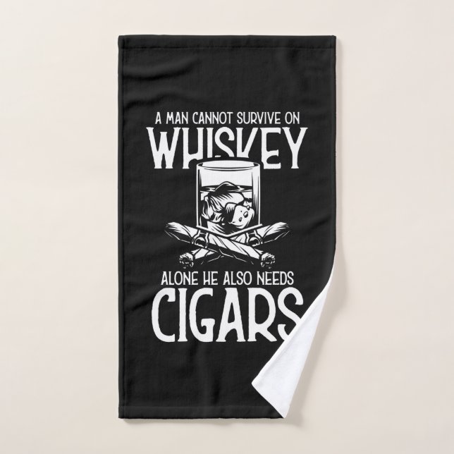 Un Hombre Que Ama Whiskey Y Cigar (Toalla de mano)