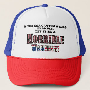 Un horrible sombrero de camión de advertencia