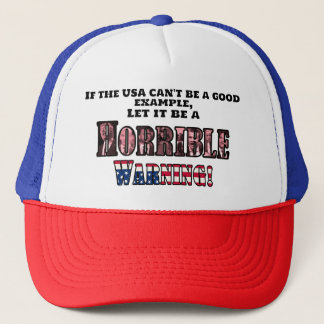 Un horrible sombrero de camión de advertencia