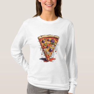 Un ilustracion de una rebanada de pizza, camiseta