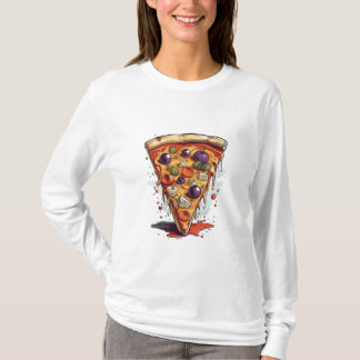 Un ilustracion de una rebanada de pizza, camiseta