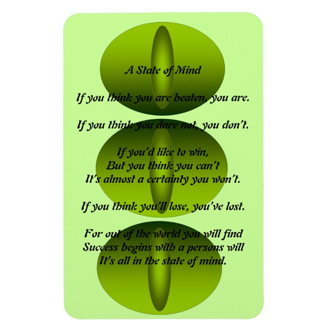 Un imán de poema sobre el estado mental (Vertical)