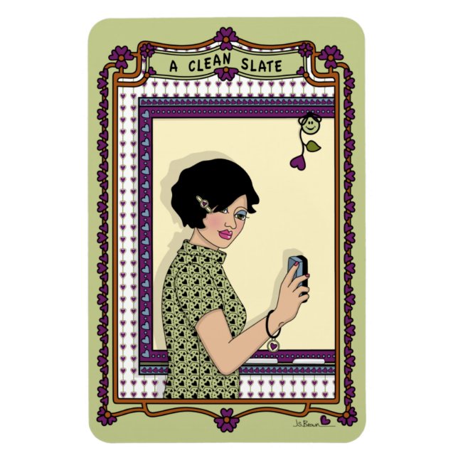 Un imán de refrigerador Slate_A_4x6 limpio (Vertical)