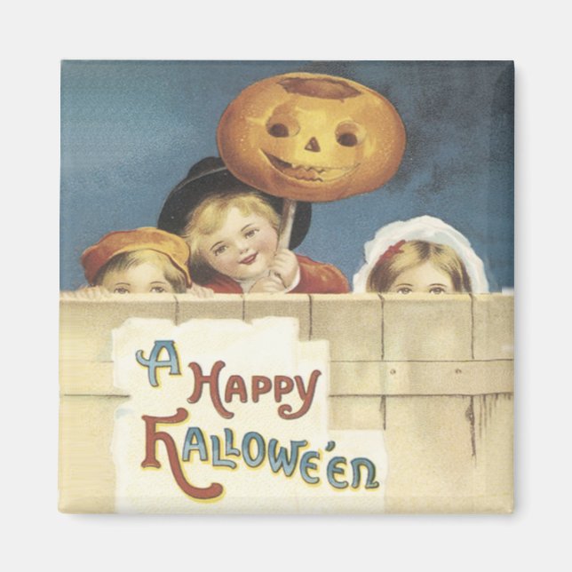 Un imán feliz de la época de Halloween (Frente)