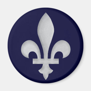 Un imán florido-de-lys plateado