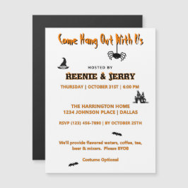 Un imán lindo invita a la fiesta de Halloween negr