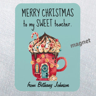 Un imán lindo para un dulce maestro Feliz Navidad