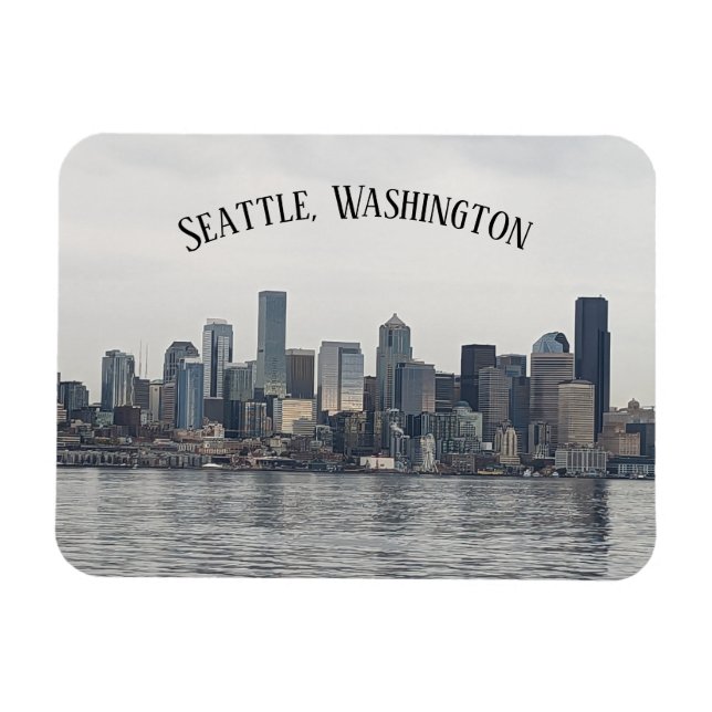 Un imán que dice Seattle en él. (Horizontal)