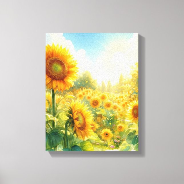Un jardín de girasoles arte de pared - lienzo envu (Anverso)