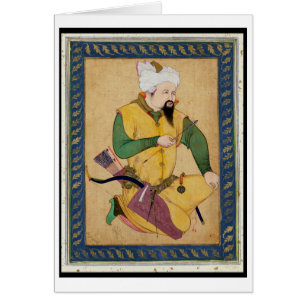 Un jefe del Turkoman o del Mongol que sostiene una