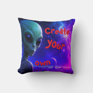Un joven ser alienígena en una almohada de lanzami