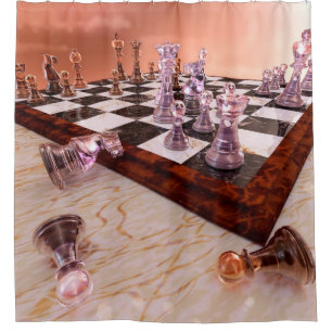 Un juego de la cortina de ducha del ajedrez