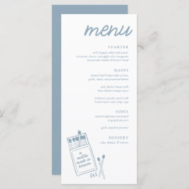 Un juego hecho en el menú de la cena Boda Heaven