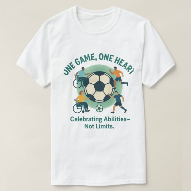 "Un juego, un corazón — Una camiseta de fútbol inc (Diseño del anverso)