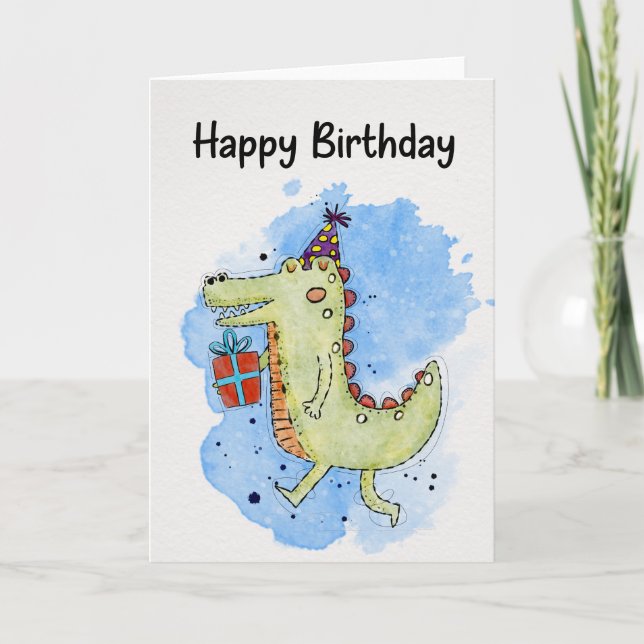 Un juguetón diseño animal para una tarjeta de cump (Anverso)