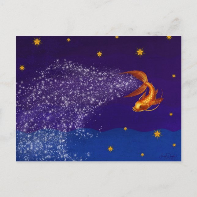 Un Koi entre las estrellas - postal (Anverso)