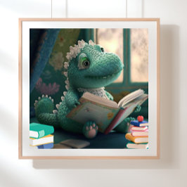 Un lagarto lindo leyendo un libro de arte de guard