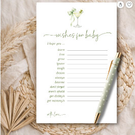 Un lazo verde de Tini desea tarjeta de consejos pa