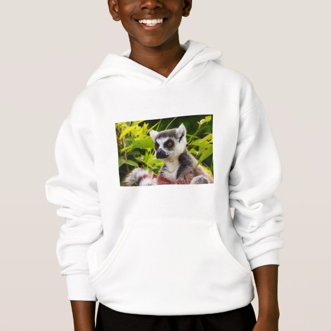 un lemur en la sudadera con capucha del jersey del (Anverso)