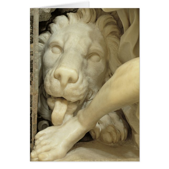 Un león que lame al pie de Daniel (Frente)